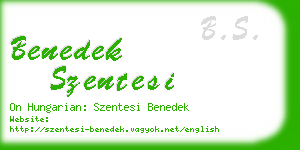 benedek szentesi business card